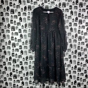 Isabel Maternity | Star Pattern Black Maxi Dress